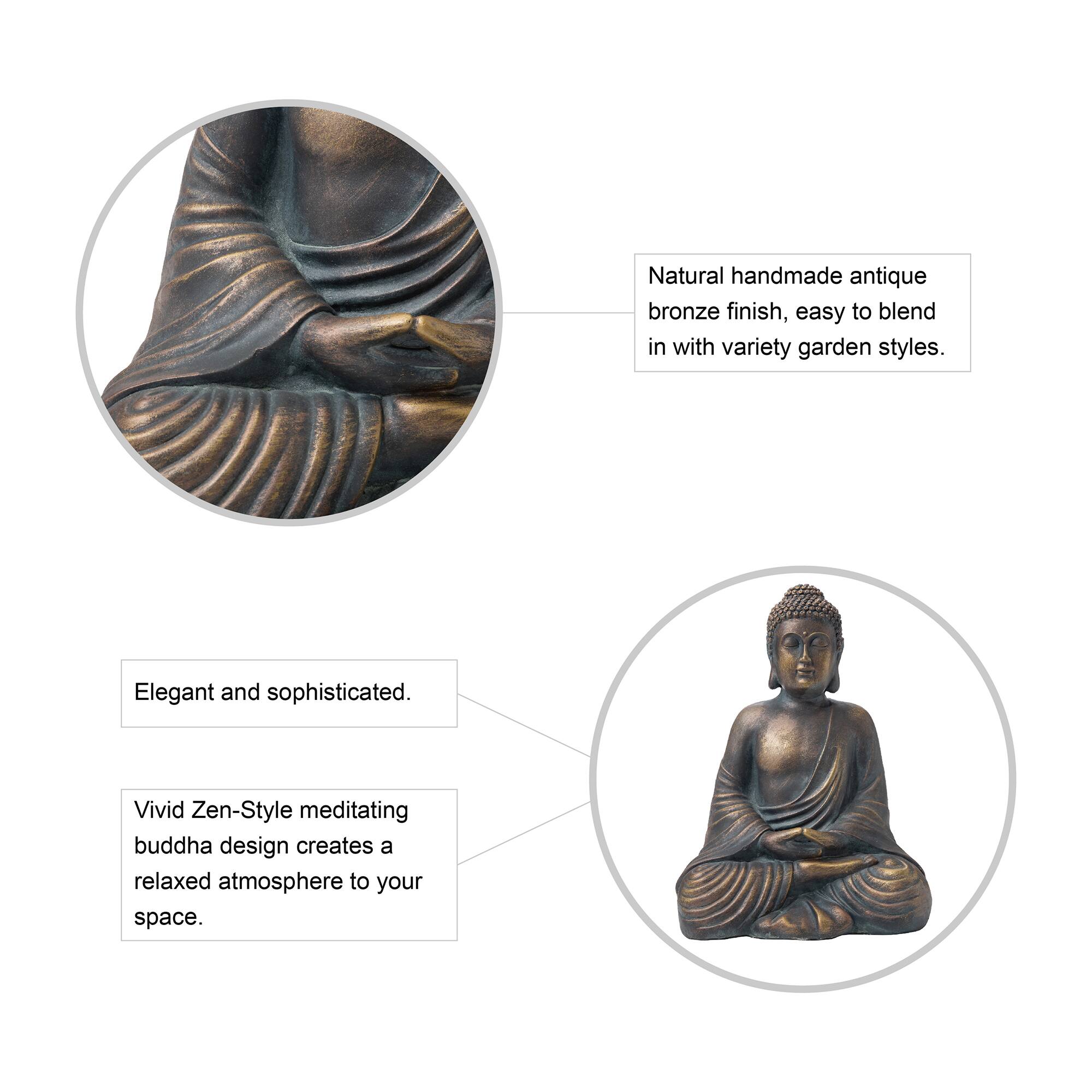 Glitzhome® 19" Meditating Buddha Statue